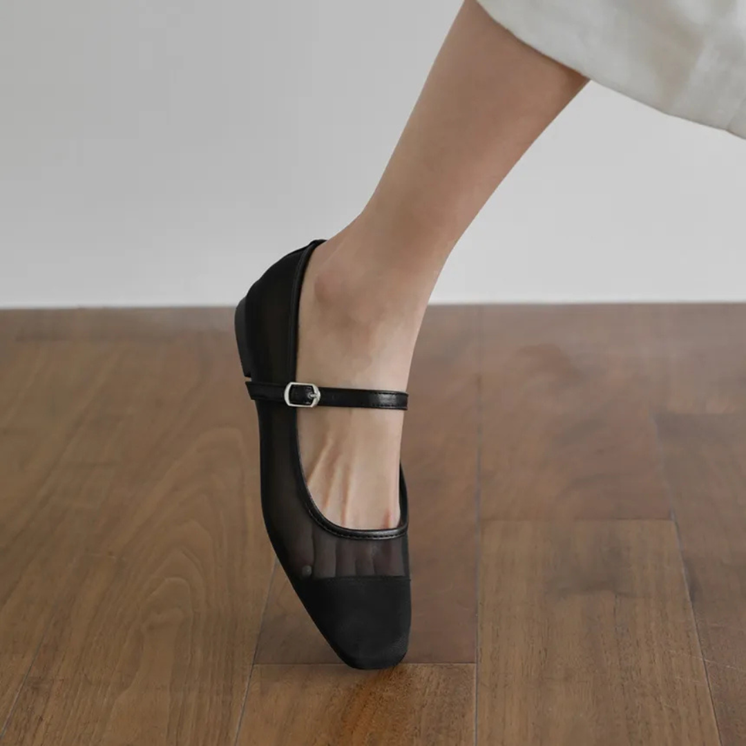 Sappun Maniel Mesh Maryjane Flats (1cm)