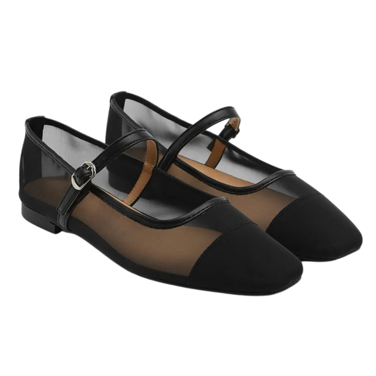 Sappun Maniel Mesh Maryjane Flats (1cm)