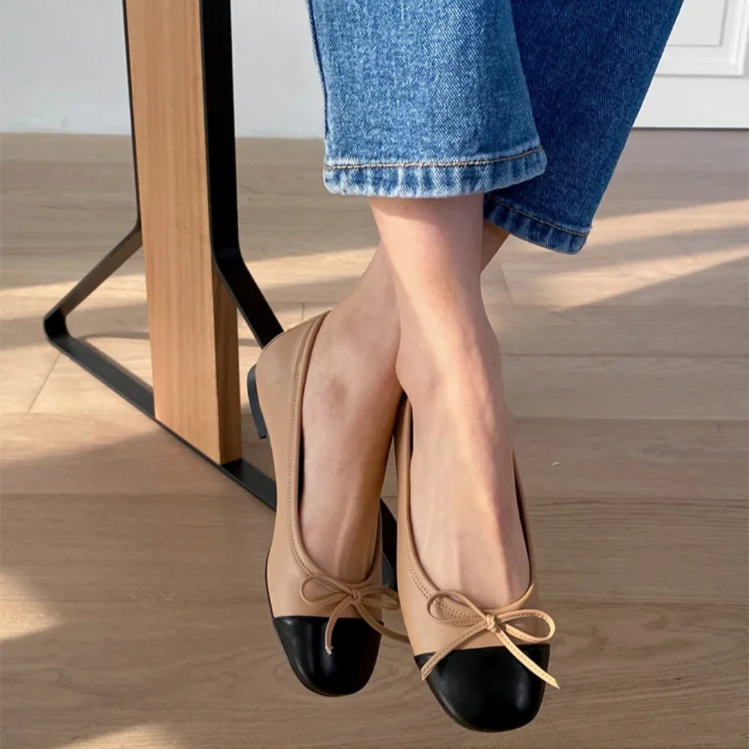 Sappun Malette Two Tone Ribbon Flats (1cm)