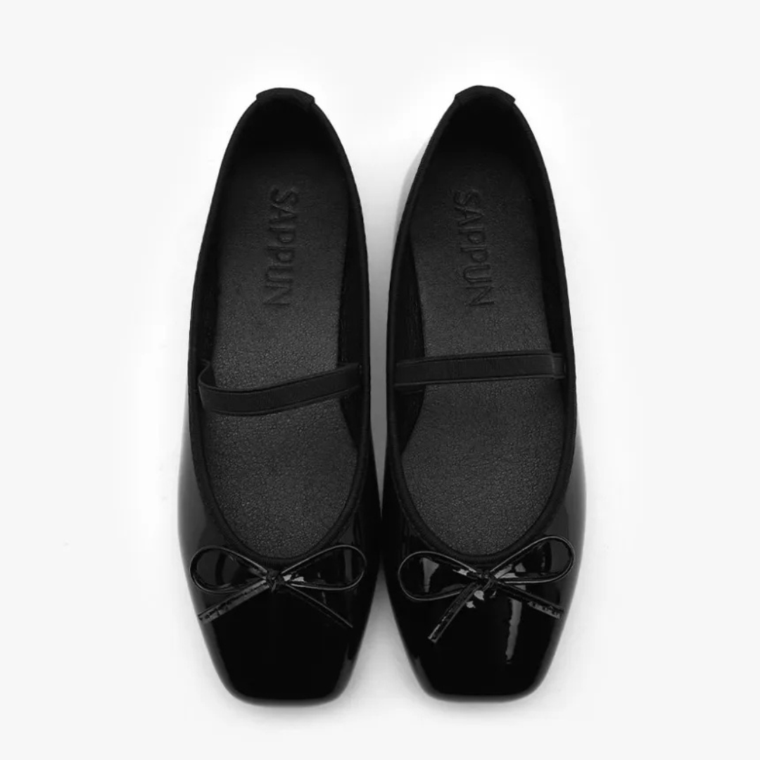 Sappun Erino Enamel Ribbon Maryjane Flats (1cm)