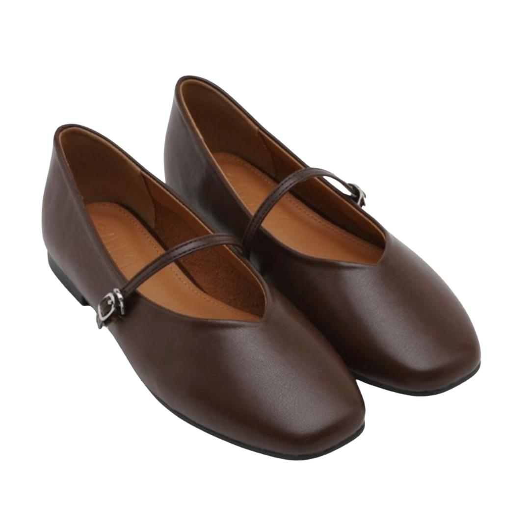 Sappun Honeydew Maryjane Flats (1cm)