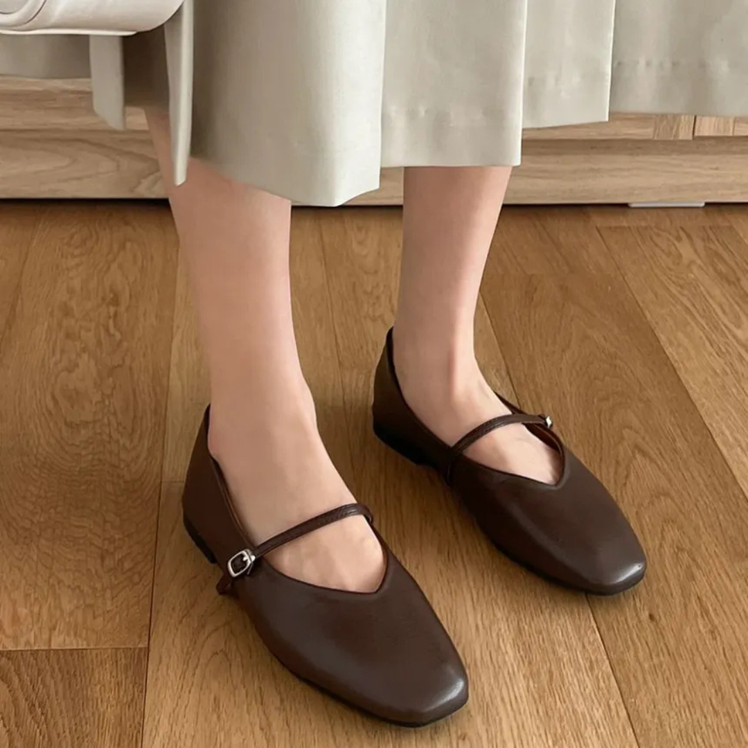 Sappun Honeydew Maryjane Flats (1cm)
