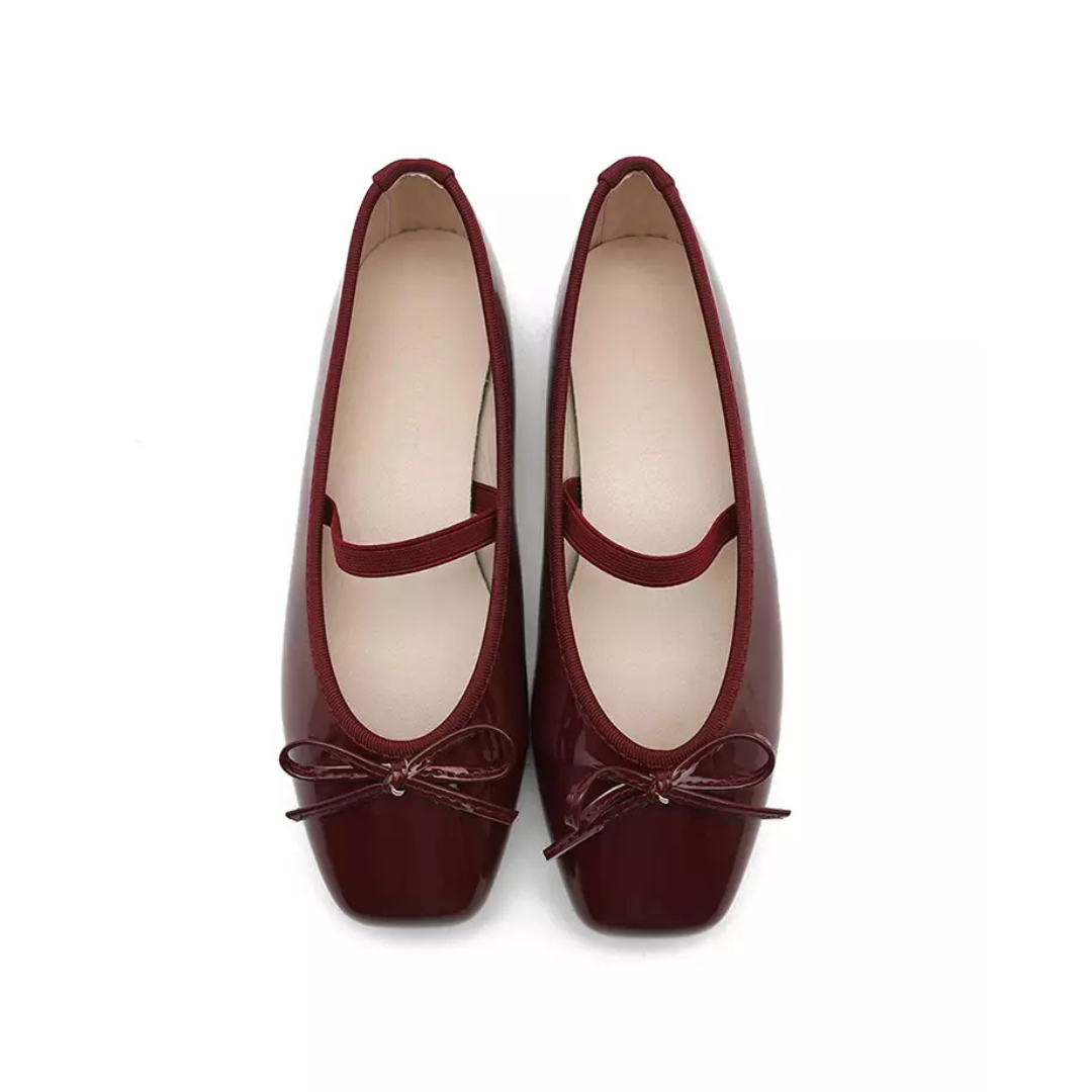 Sappun Erino Enamel Ribbon Maryjane Flats (1cm)