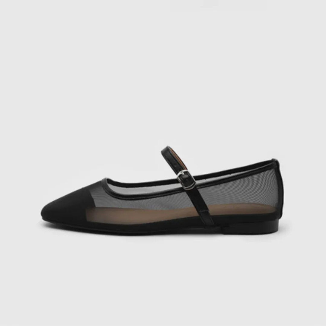 Sappun Maniel Mesh Maryjane Flats (1cm)