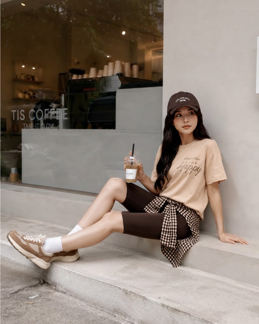 Human Plan To Be Happy Boxy Relax Tee Khaki