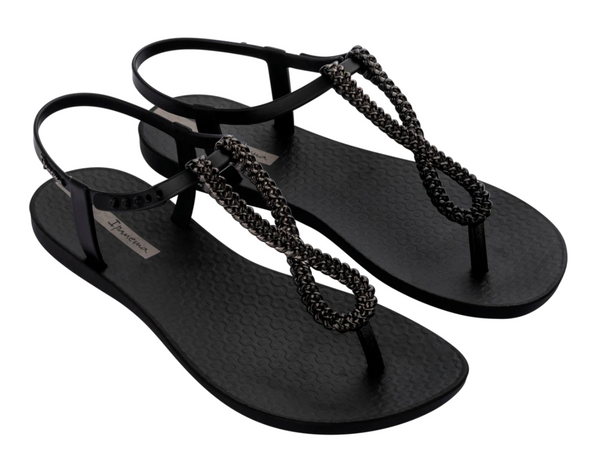 Ipanema Class Twist Sandal Fem Black/Dark Grey