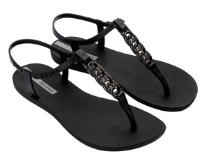 Ipanema Class Chain Sandal Fem Black/Dark Grey