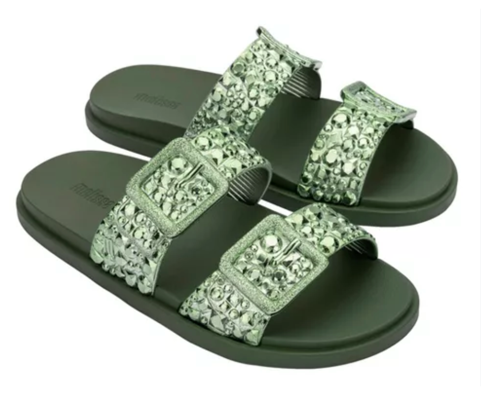 Melissa Lust Slide Ad Green Metallic Green