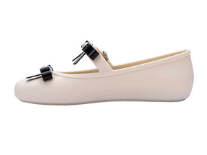 Melissa Soft Ballerina Bow Ad Beige Black