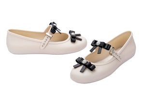 Melissa Soft Ballerina Bow Ad Beige Black