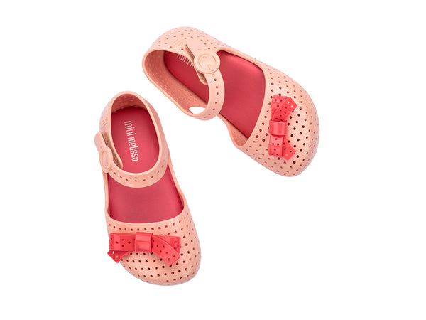 Mini Melissa Furadinha Pop Bb Beige Red