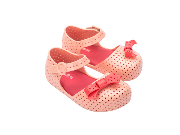 Mini Melissa Furadinha Pop Bb Beige Red