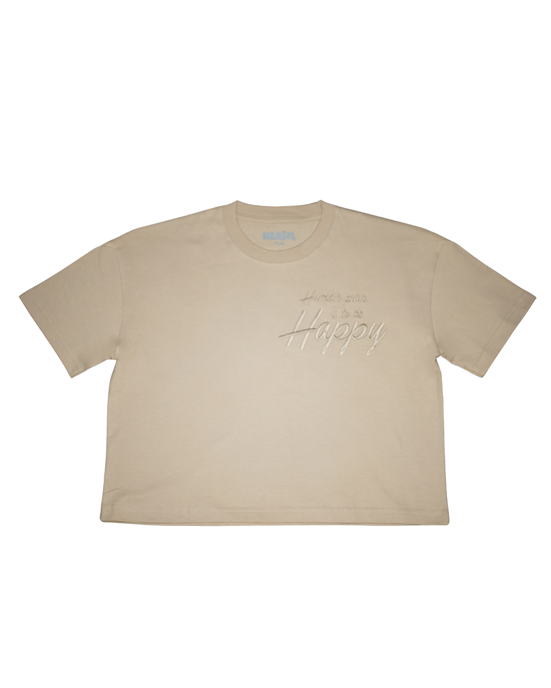 Human Plan To Be Happy Boxy Relax Tee Khaki