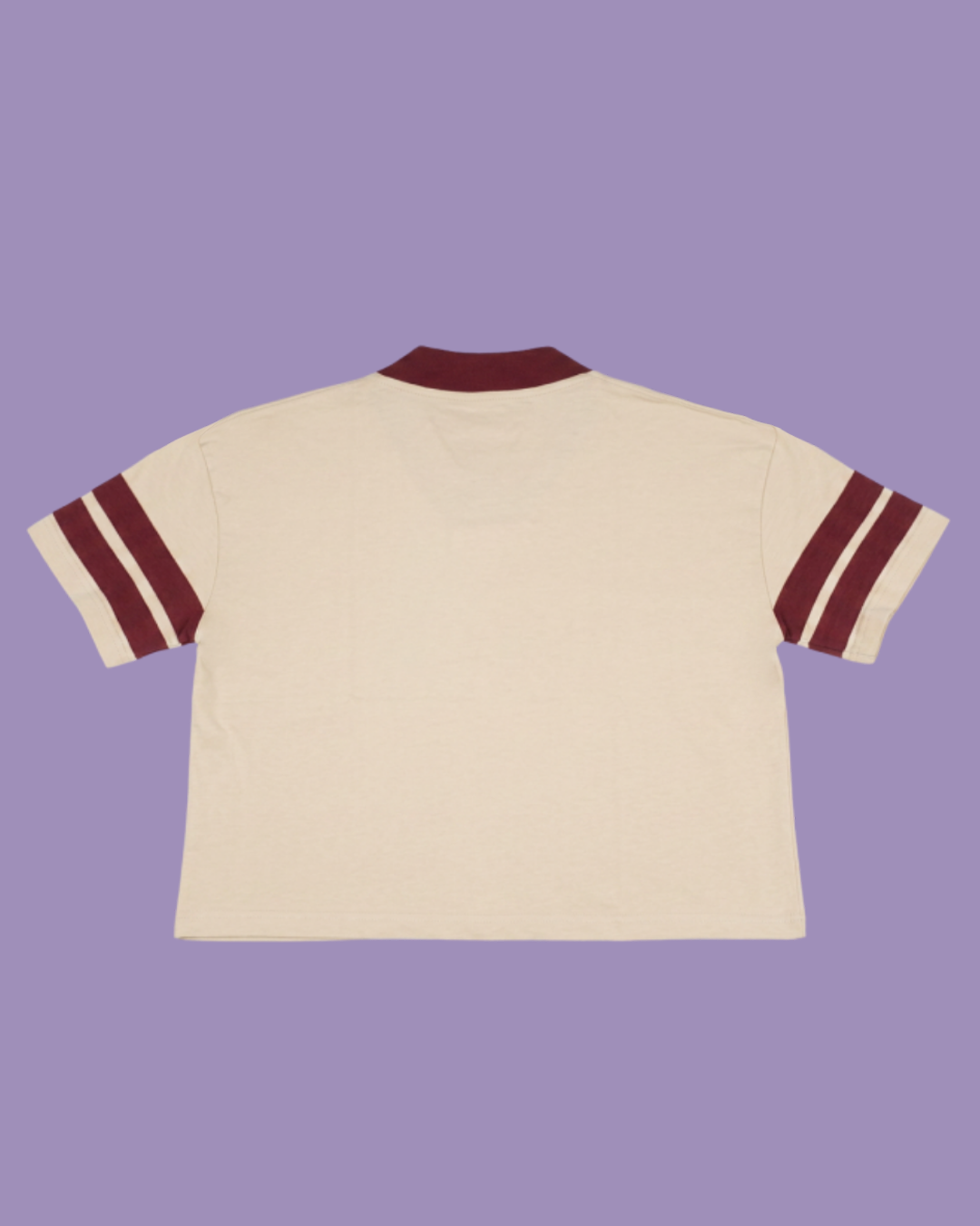 Human Plan 2 Stripe Boxy Relax Tee Khaki Maroon